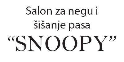 Salon za negu i šišanje pasa SNOOPY